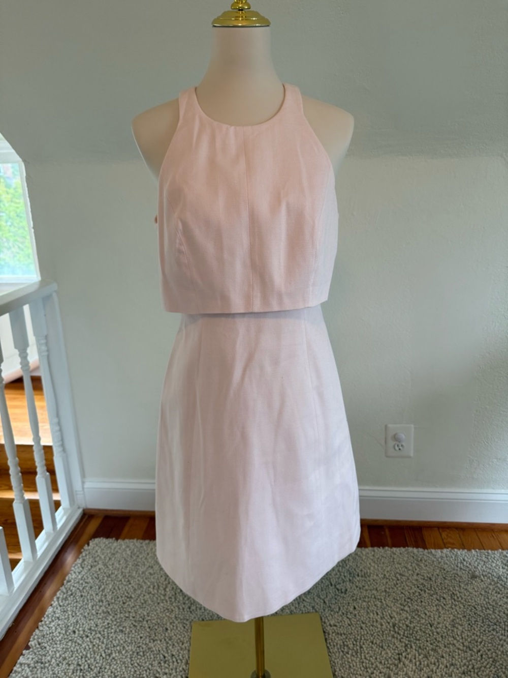 Karen Millen Blush Pink Cotton Sleeveless Dress Size 10